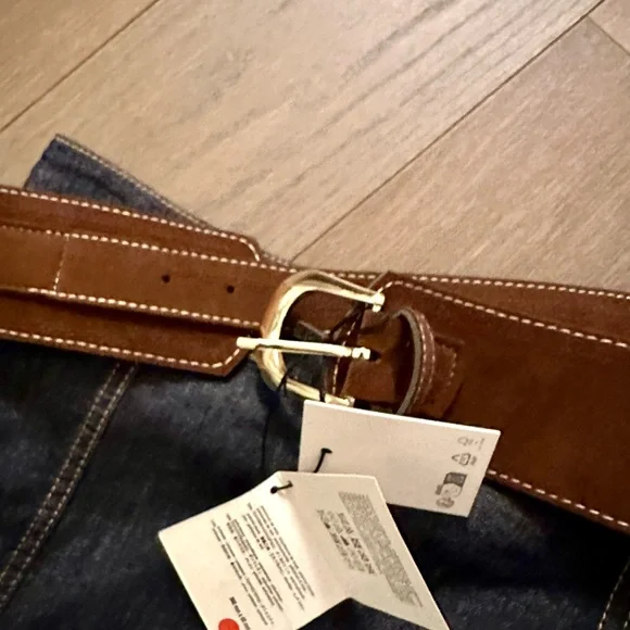 Zara Z1975 Belted Wrap Denim Midi Skirt - Picture 11 of 14